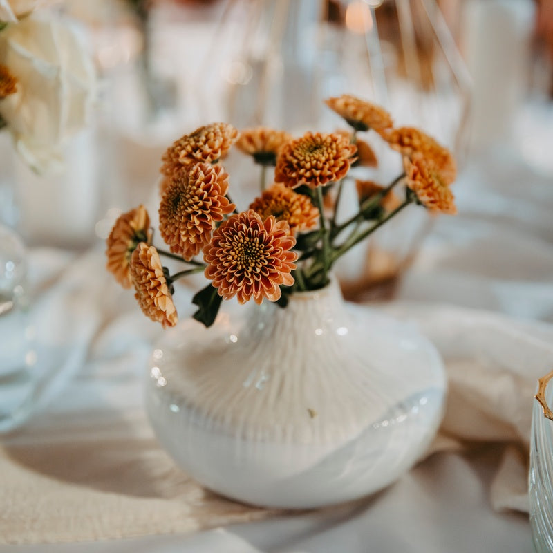 Vase sandfarben - Palettenhochzeit