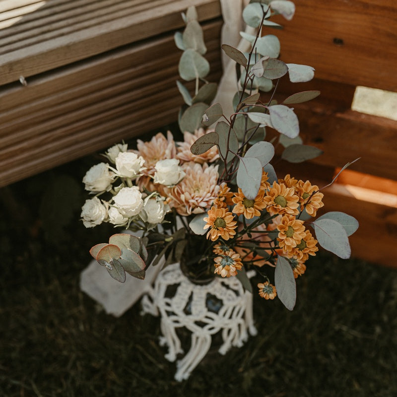 Apothekervase braun - Palettenhochzeit