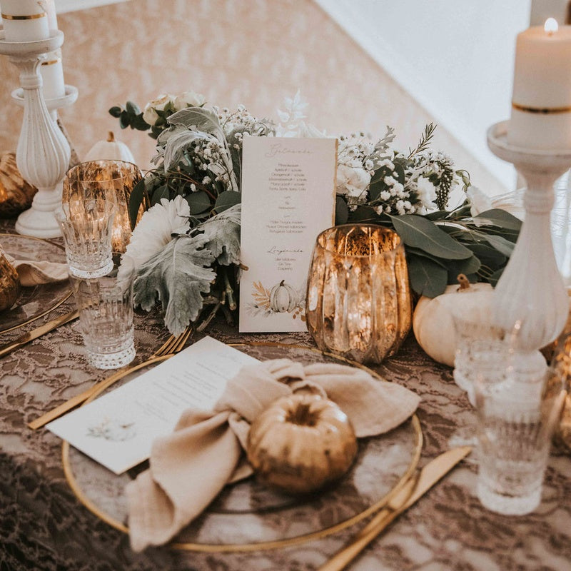 Golden Pumpkin - Teelichtglas - Palettenhochzeit