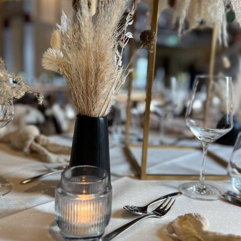 Teelichtglas mit unterschiedlichen Mustern - Palettenhochzeit