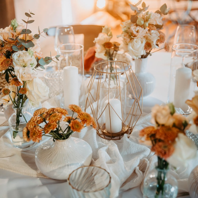 Vase sandfarben - Palettenhochzeit