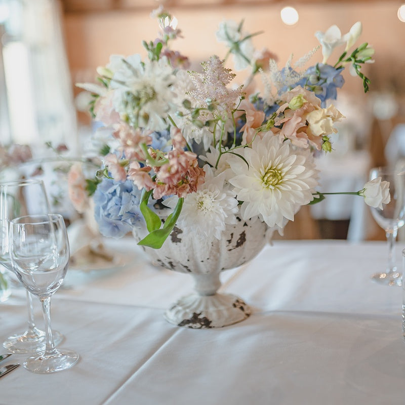 Pokalvase weiß - Palettenhochzeit